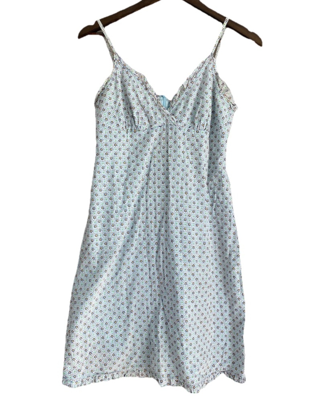 dELiA*s Light Blue Floral Ruffle Dress Juniors Size 11/12 Y2K 100% Cotton